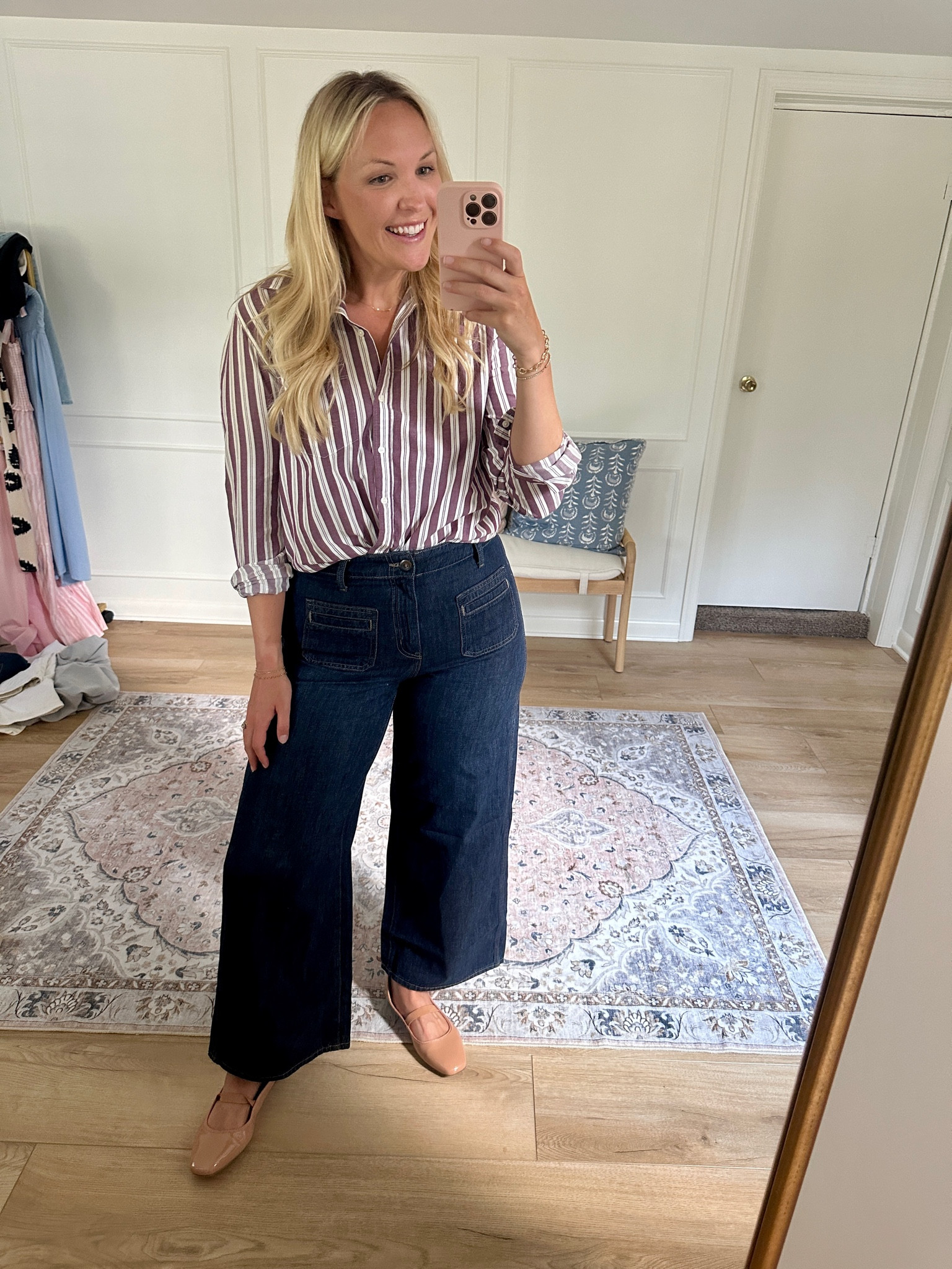 Work wear - button down shirt -
Trouser jeans  

#LTKMidsize #LTKSaleAlert #LTKFindsUnder50