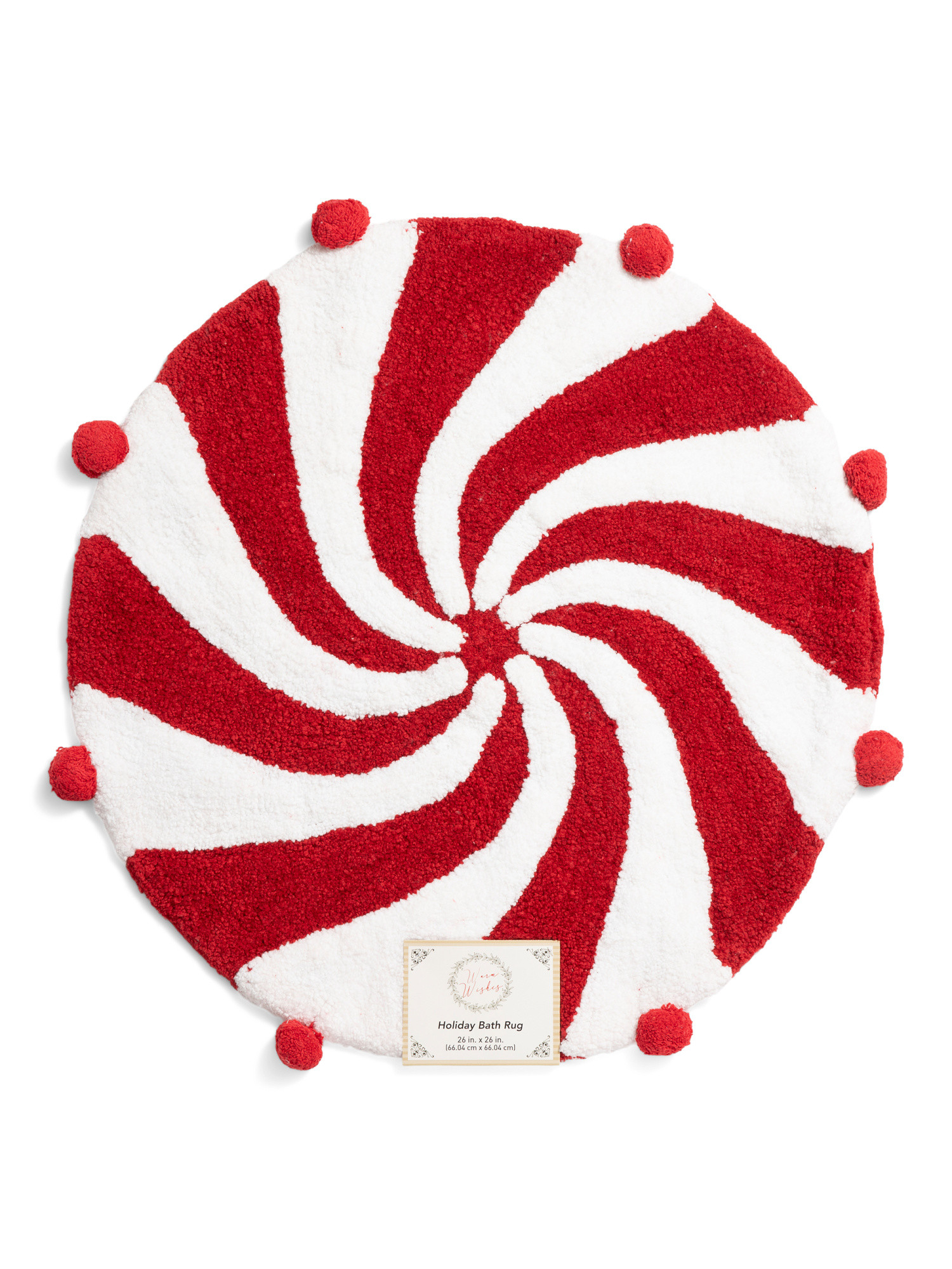 26in Peppermint Candy Round Bath Rug | TJ Maxx