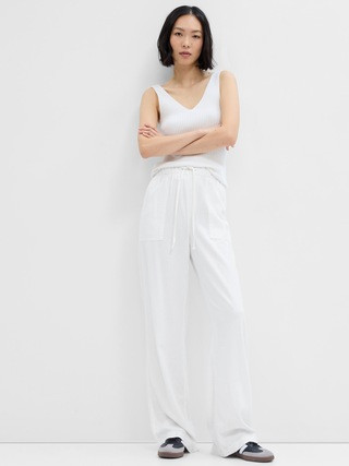 Wide-Leg Linen Pants with Washwell | Gap Factory