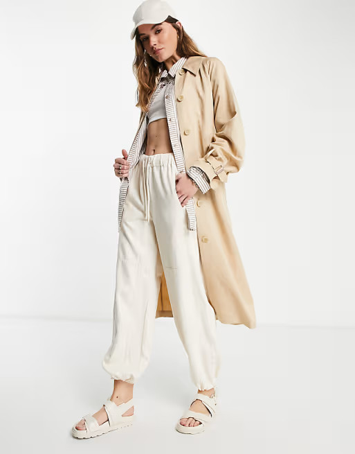 & Other Stories balloon sleeve trench coat in beige | ASOS | ASOS (Global)