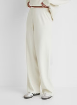 Cream Knitted Wide Leg Trouser- Cameron | 4th & Reckless