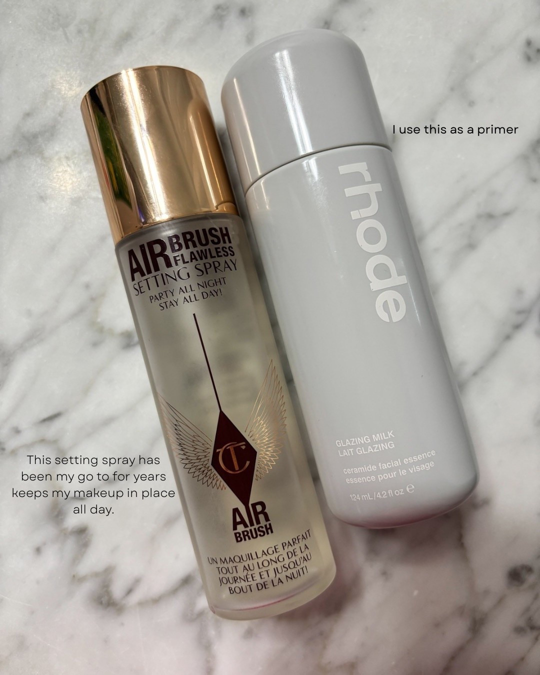 Skin prep before makeup. I love this glazing milk as a primer and this setting spray to hold my makeup all day. 

#LTKgrwm #LTKmorningroutine #LTKBeauty