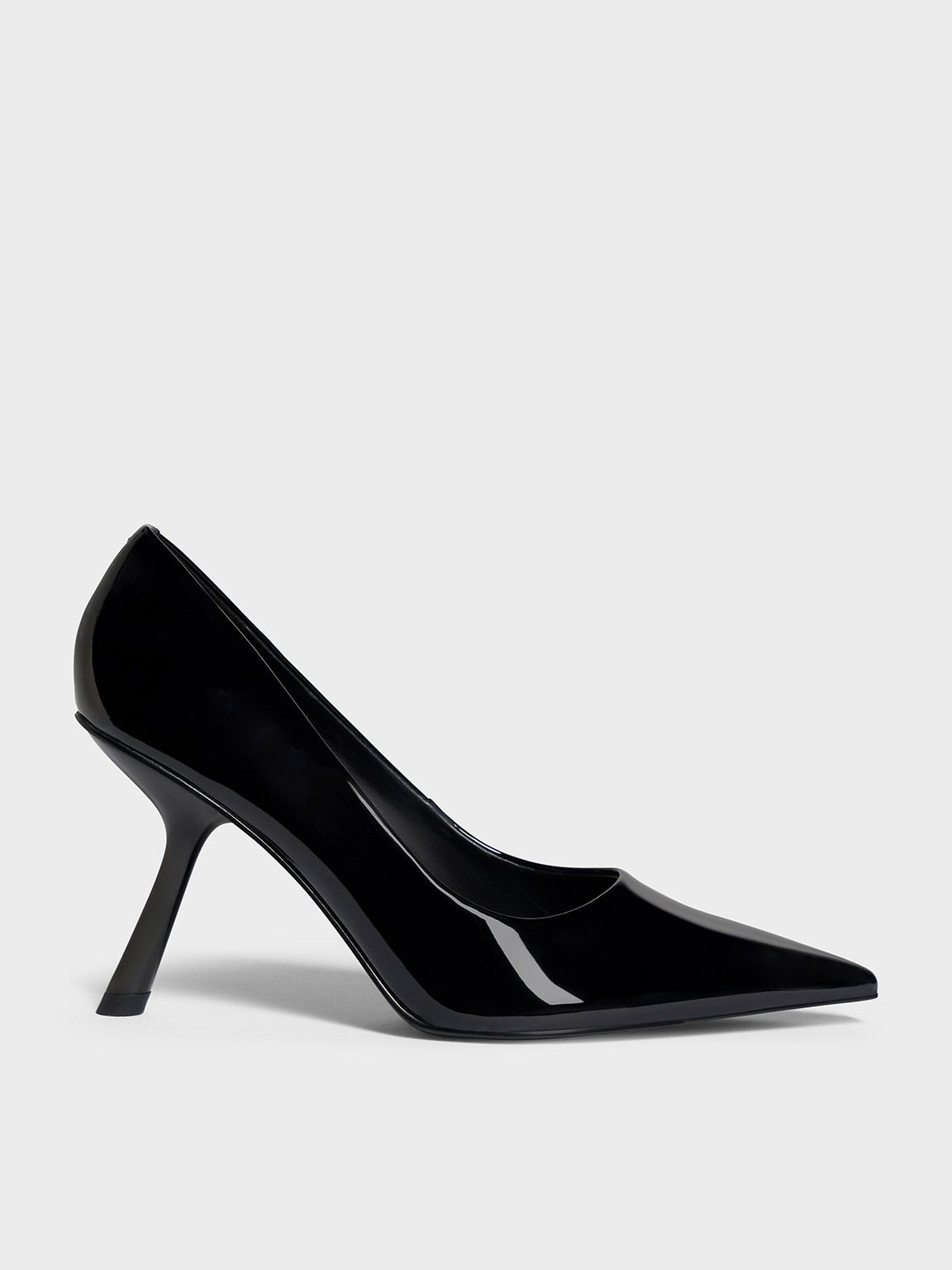 Patent Slant-Heel Pointed-Toe Pumps
 - Black Patent | Charles & Keith UK