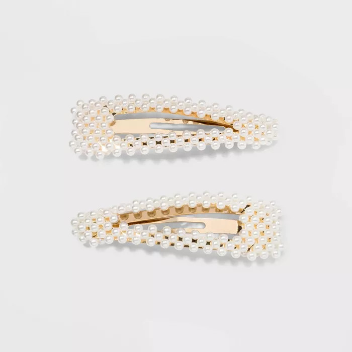 Pearl Cultura Hair Clips and Pins - A New Day™ White/Gold | Target