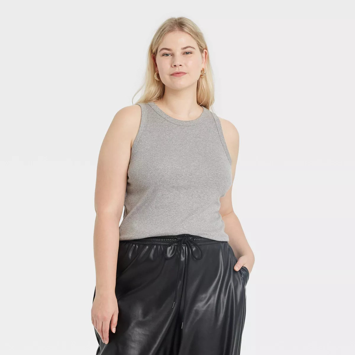 Women's Slim Fit Ribbed High Neck Tank Top - A New Day™ | Target