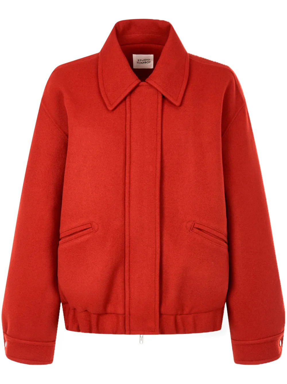 STUDIO TOMBOY Wool Bomber Jacket | Red | FARFETCH AU | Farfetch Global