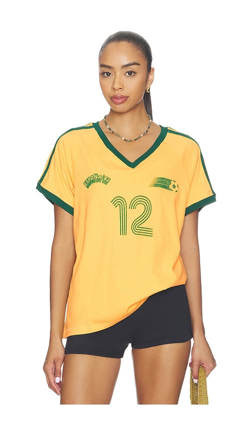 DAYDREAMER Espana Club Tee in Yellow. - size XS | Revolve Clothing (Global)