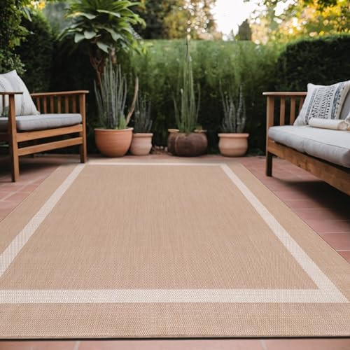 Luul Home Bordered Outdoor Rug 5x7 Washable Outside Carpet for Indoor Patio Porch Waterproof Easy... | Amazon (US)