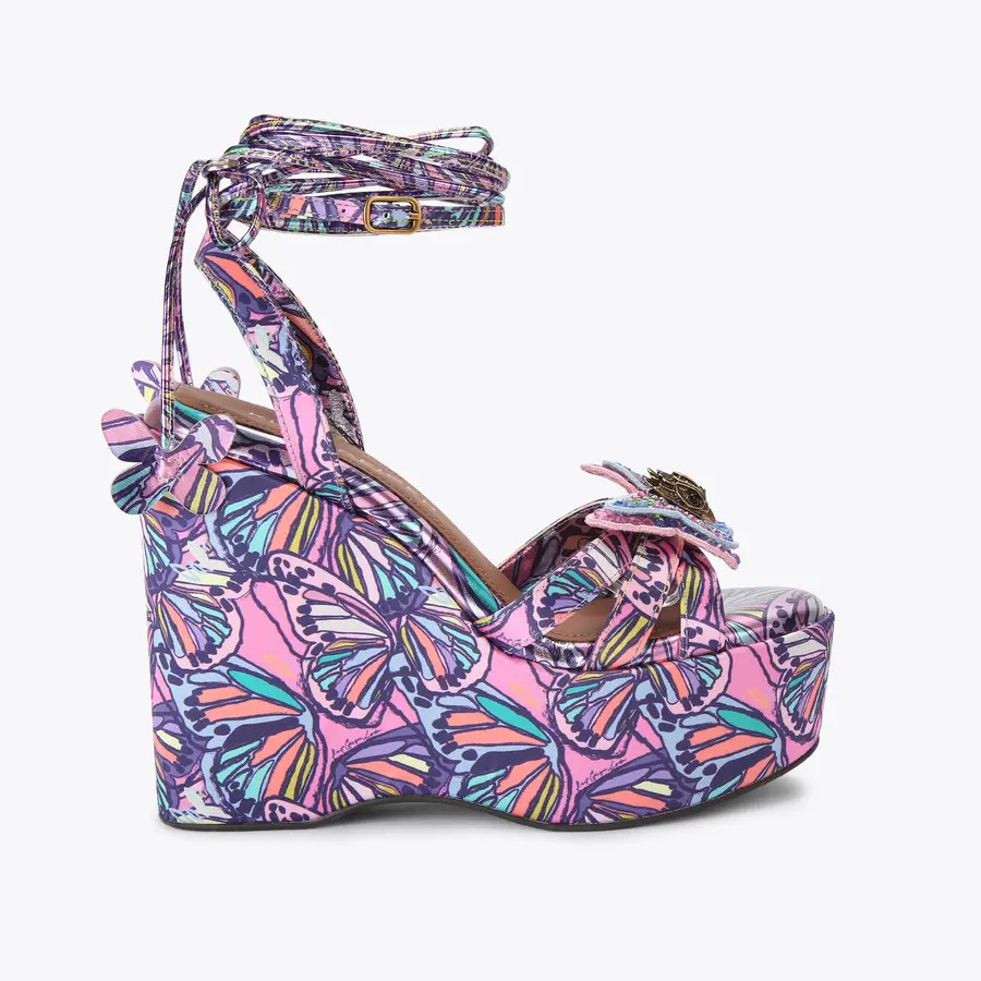 Kurt Geiger Londonbutterfly ankle tie wedge$228 | Kurt Geiger US