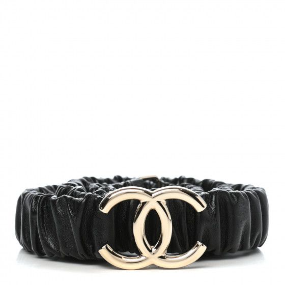 CHANEL Lambskin CC Belt 80 Black | Fashionphile