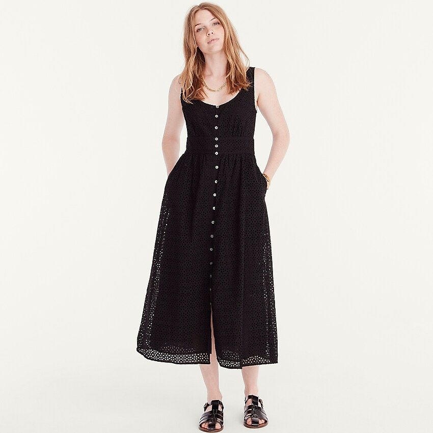 Button-front eyelet dress | J.Crew US