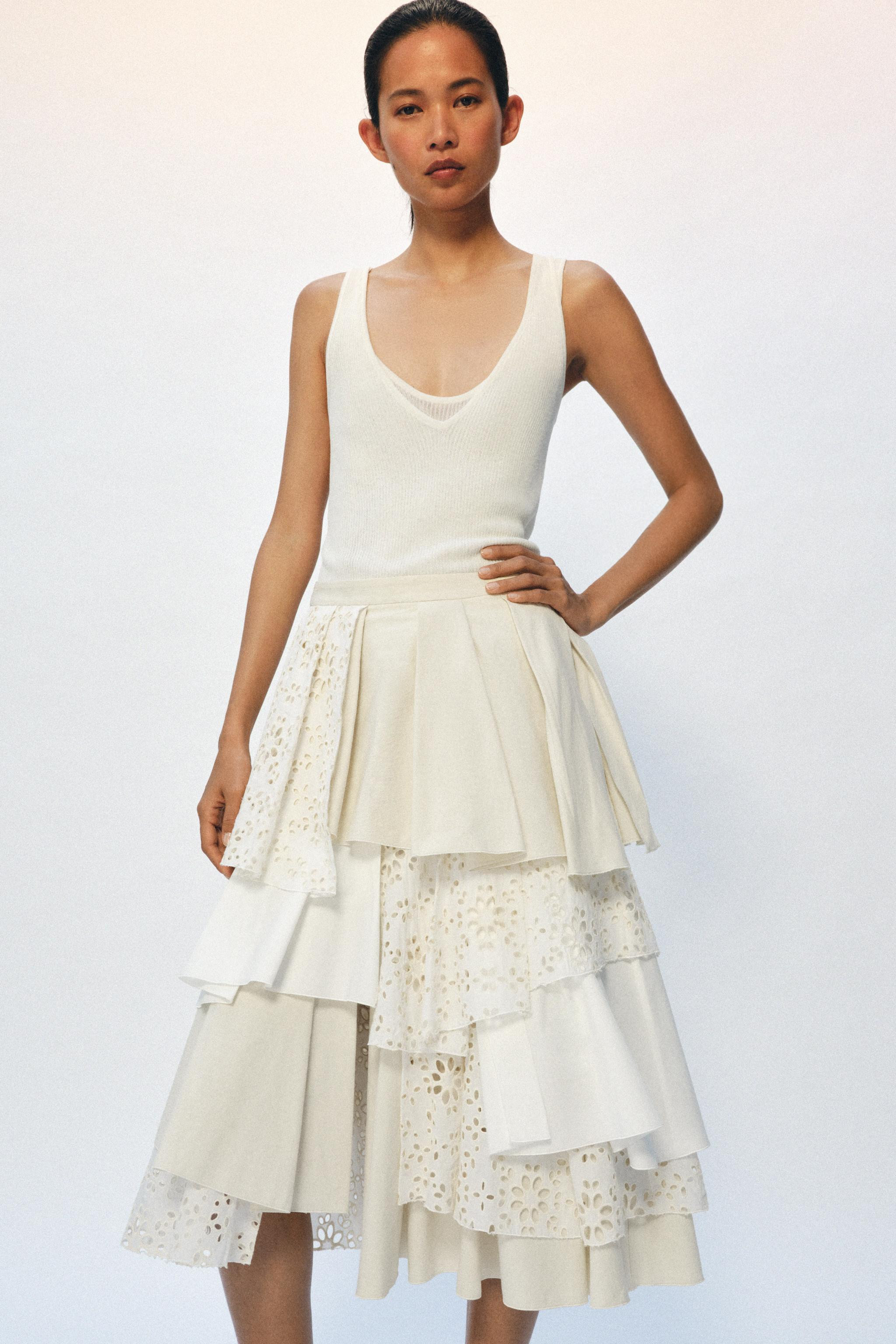 ZW COLLECTION LIMITED EDITION PATCHWORK MIDI SKIRT | Zara US