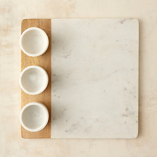 Marble & Wood Dip Trio Tray | Terrain