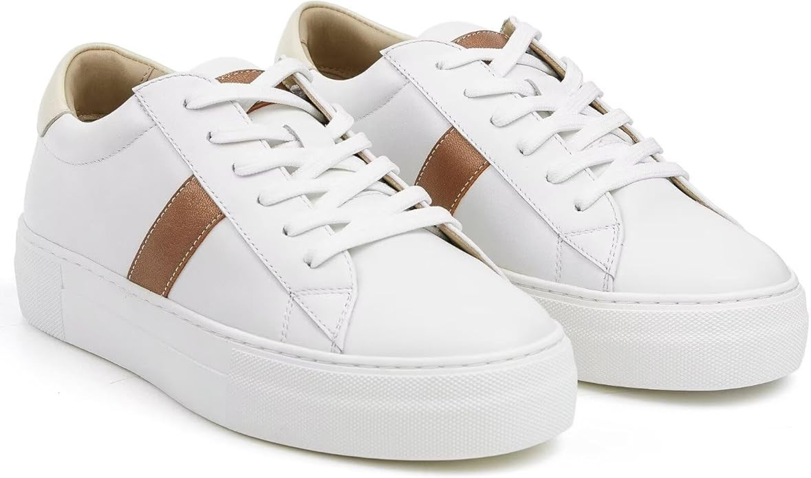 Women's Casual Sneakers,Leather Platform Sneakers for Women Fashion | Amazon (US)