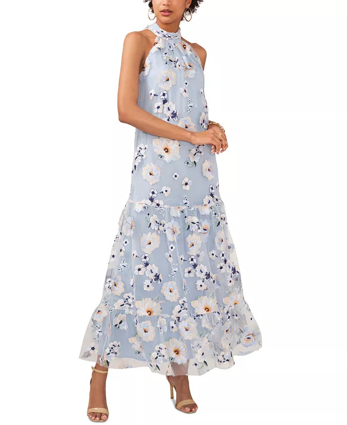 CeCe Women's Avianna Floral Embroidered Maxi Dress - Macy's | Macy's