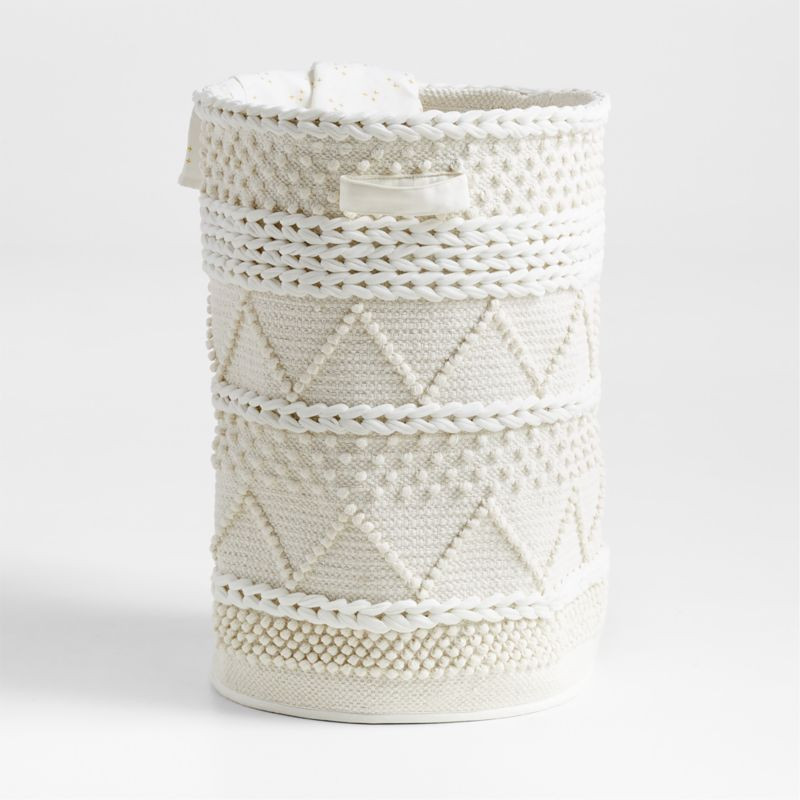 Dottie White Macrame Kids Woven Hamper + Reviews | Crate & Kids | Crate & Barrel