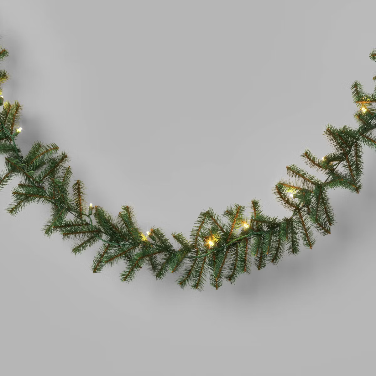 18' Christmas Pre-Lit Artificial Pine Bough Garland Green with LED Lights - Wondershop™ | Target