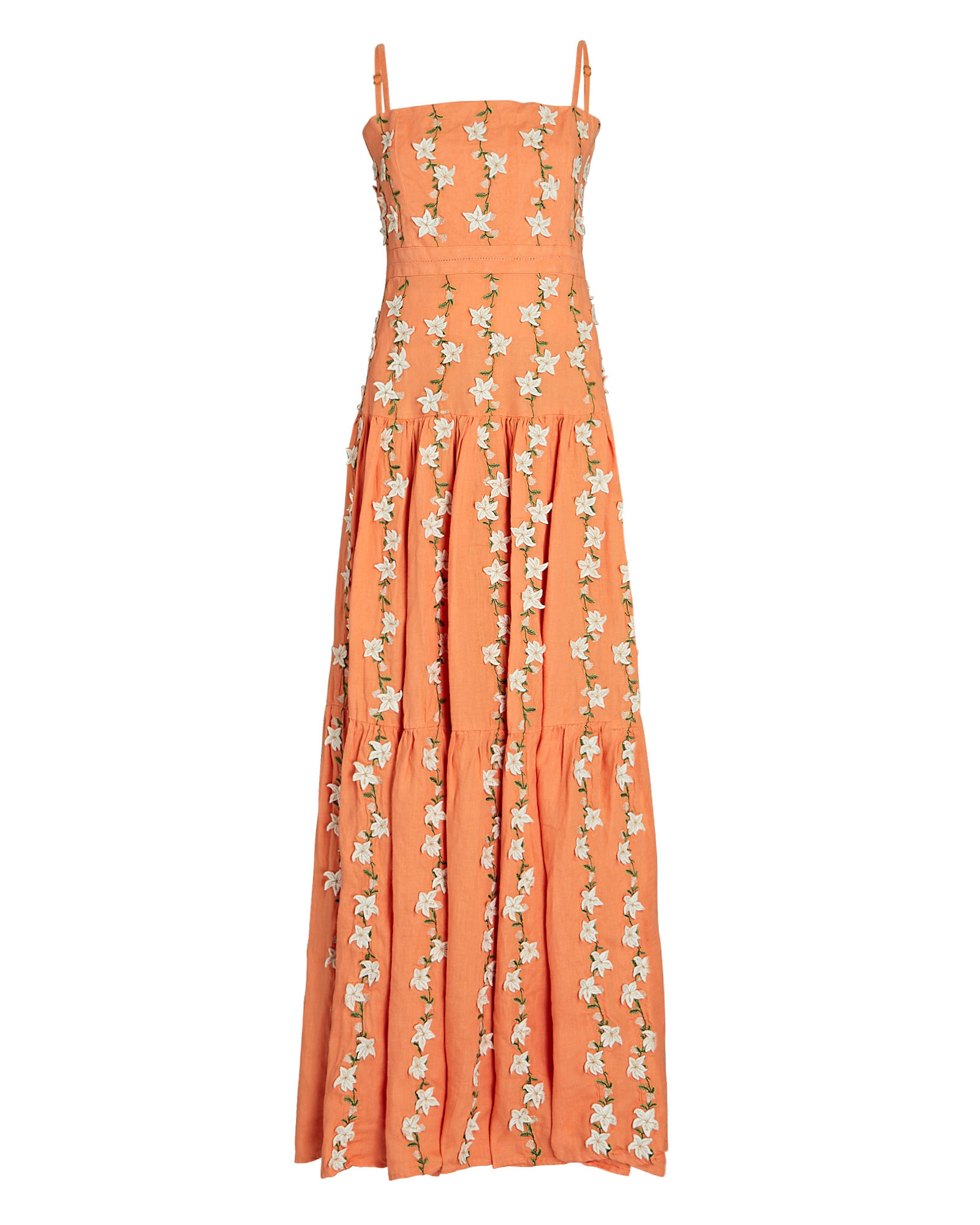 Lima Floral-Appliquéd Linen Maxi Dress | INTERMIX