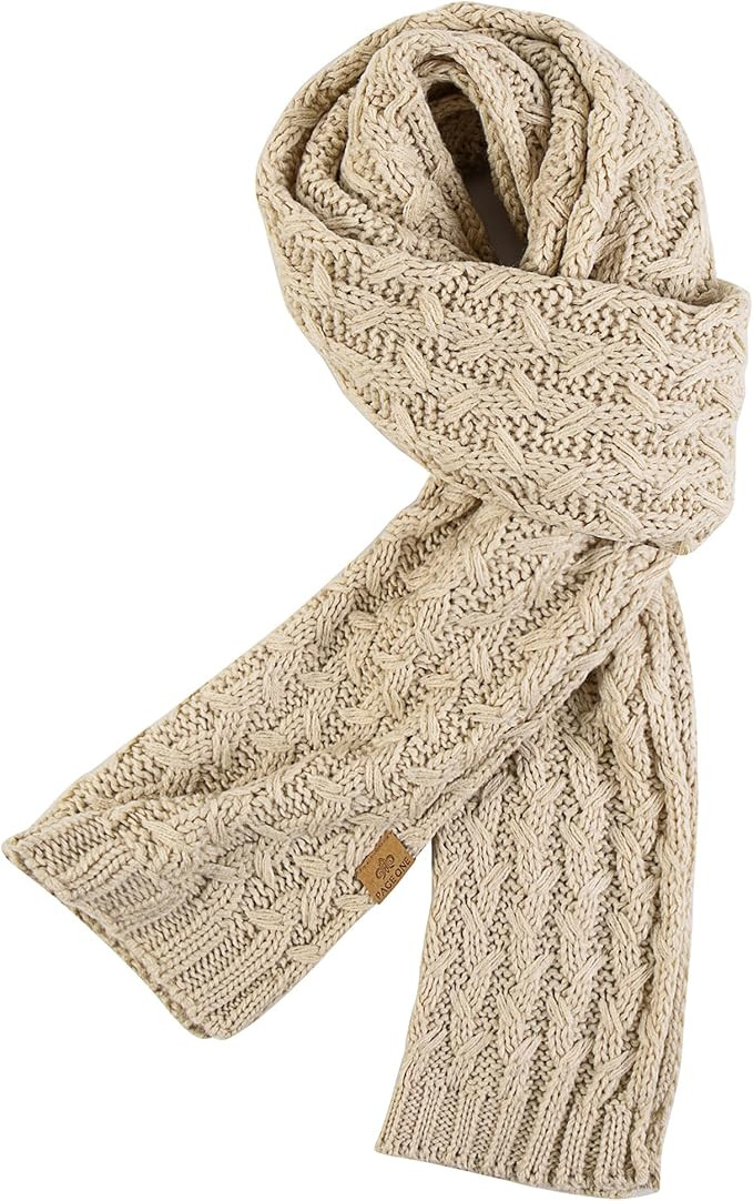 PAGE ONE Women's Ribbed Knit Scarf Winter Warm Long Big Wrap Cashmere Wool Thick Large Chunky Sca... | Amazon (US)