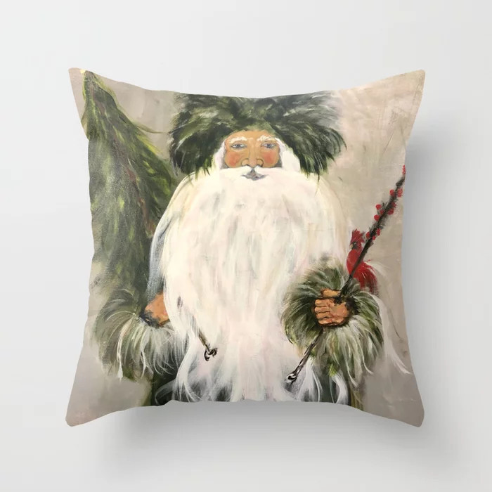 FATHER CHRISTMAS Throw Pillow by Patricia Triplett | Society6