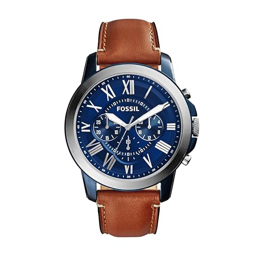 Fossil Grant Quartz Stainless Steel Leather Chronograph Watch
        Men's | Amazon (US)