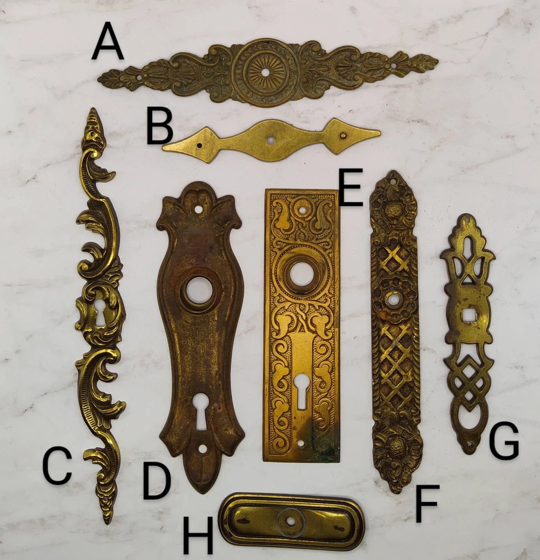 Brass Escutcheon Cabinet ~ Dresser ~ Door Backplate ~ fREE sHIPPING ~ L2 | Etsy (US)