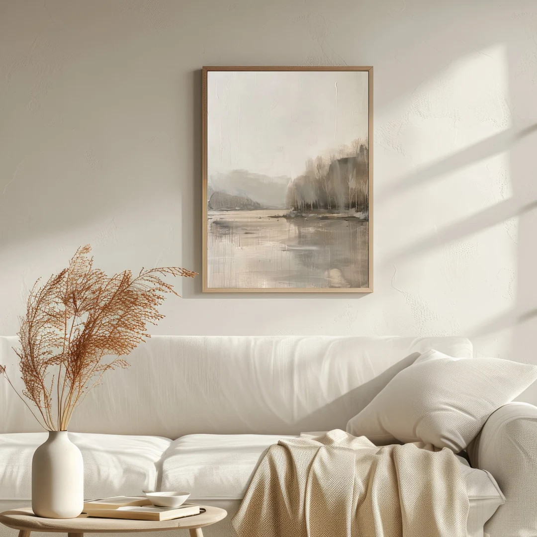 Abstract Neutral Beige Landscape Print, Trendy Muted Home Decor, Beige Earth Tone Wall Art, Neutr... | Etsy (US)