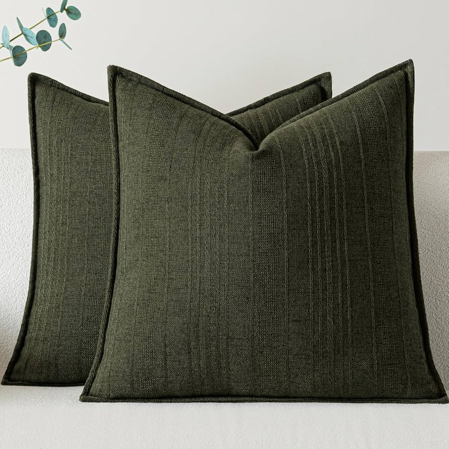 a moment Linen Pillow Covers Set of 2,Boho Farmhouse Throw Pillowcases Neutral Textured Decorativ... | Amazon (US)