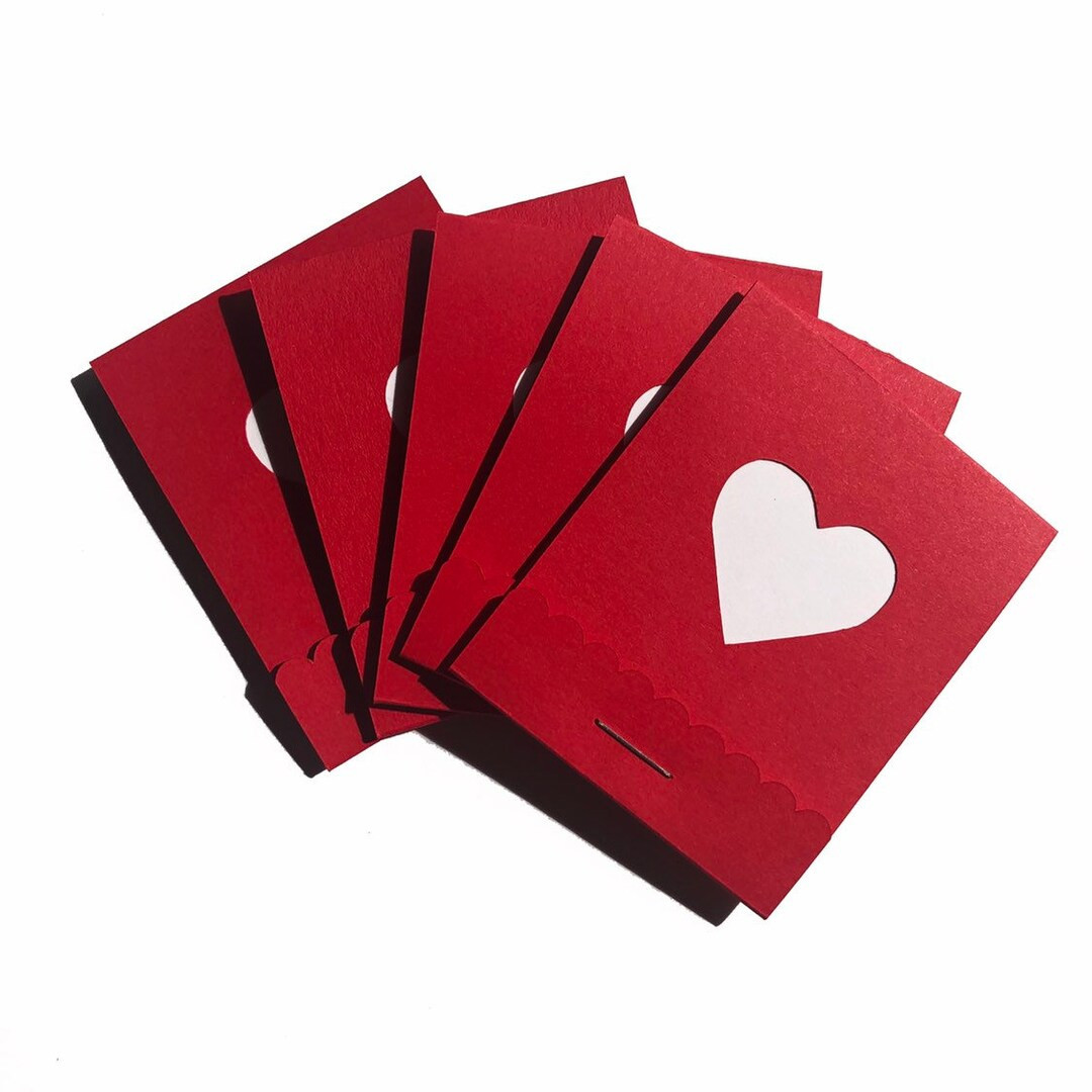 Set of 20 Red Heart Matchbook Notepads Match Books Mini Note Pads - Etsy | Etsy (US)