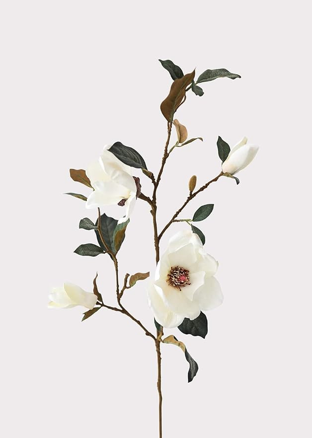 Afloral Cream Magnolia Fake Flower Branch - 35" | Amazon (US)