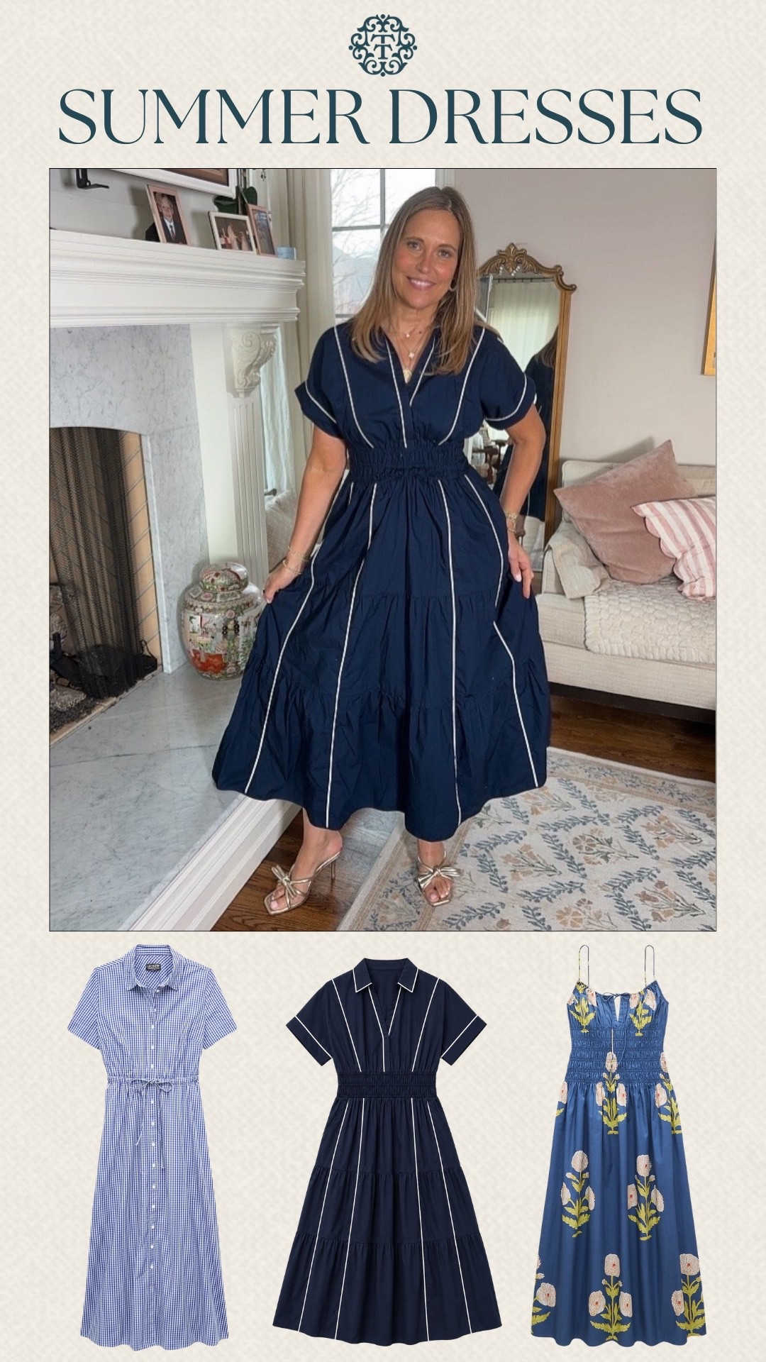 Blue and white always feels like summer to us, especially on the days when we want something classic but still fun. The striped set, scalloped details, and navy accessories make this such a pretty mix for lunch by the water, vacation days, or weekend plans.

#LTKootd #LTKgrwm #LTKdayinmylife