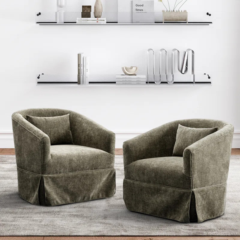 Latitude Run® Finsted Upholstered Swivel Barrel Chair & Reviews | Wayfair | Wayfair North America