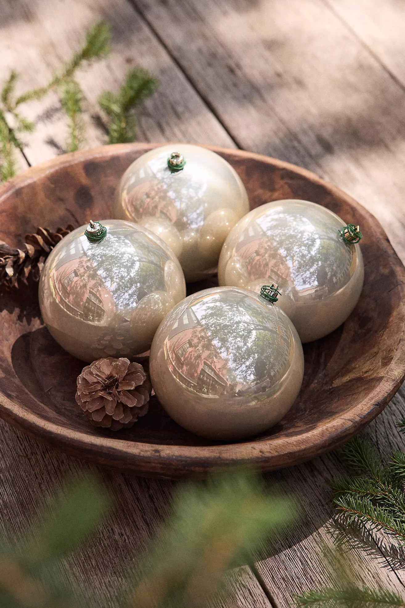 Pearlescent Shatterproof Ornaments, Set of 4 | Anthropologie (US)