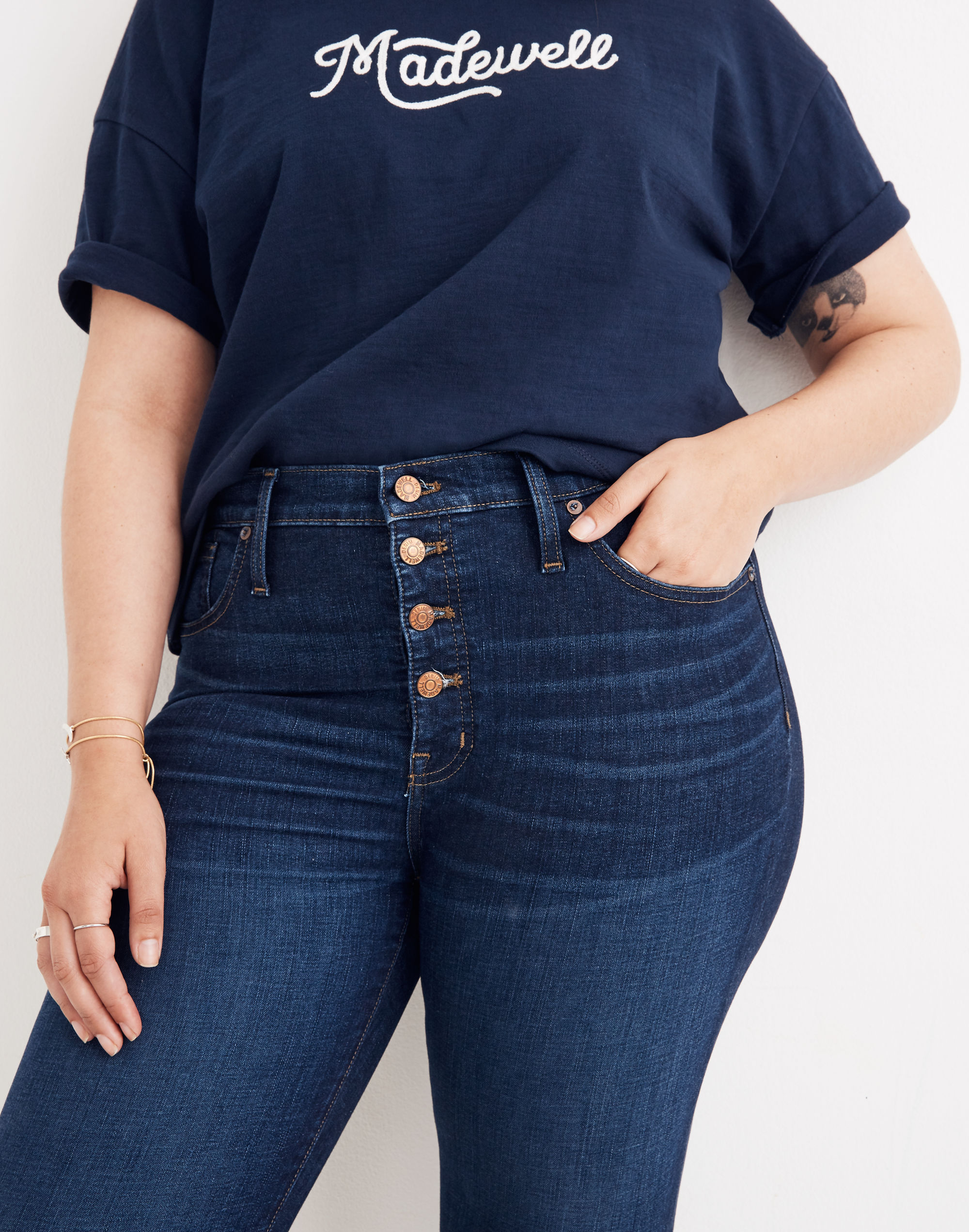 Tall 9" Mid-Rise Skinny Jeans in Hayes Wash: Button-Front Edition | Madewell