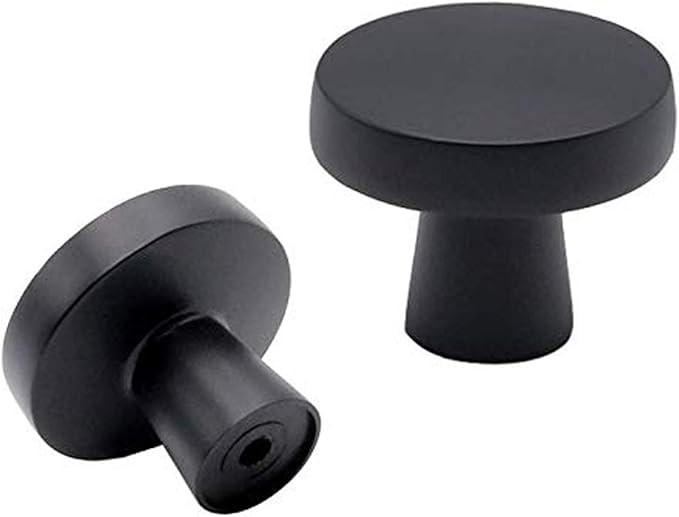 goldenwarm Flat Black Contemporary Round Cabinet Knob Black Cabinet Hardware - LS5310BK Modern Dr... | Amazon (CA)