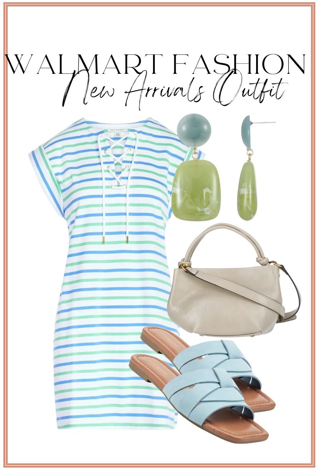 This color combo 😍💚 giving coastal, fresh, and so chic for spring and summer!

This striped Walmart dress is lightweight, comfy, and one of those easy throw-on pieces that still looks styled. Paired it with soft blue sandals and the cutest neutral bag for an effortless, elevated look ✨

Perfect for vacations, brunch, or just everyday mom life when you want to feel cute but keep it simple!

#walmartfashion #walmartnewarrivals #affordablestyle #springoutfits #summerstyle #stripeddress #coastalstyle #everydayoutfits #momoutfits #casualstyle #elevatedlook #budgetstyle #walmartoutfit #outfitideas #styleinspo

#LTKootd #LTKPetite