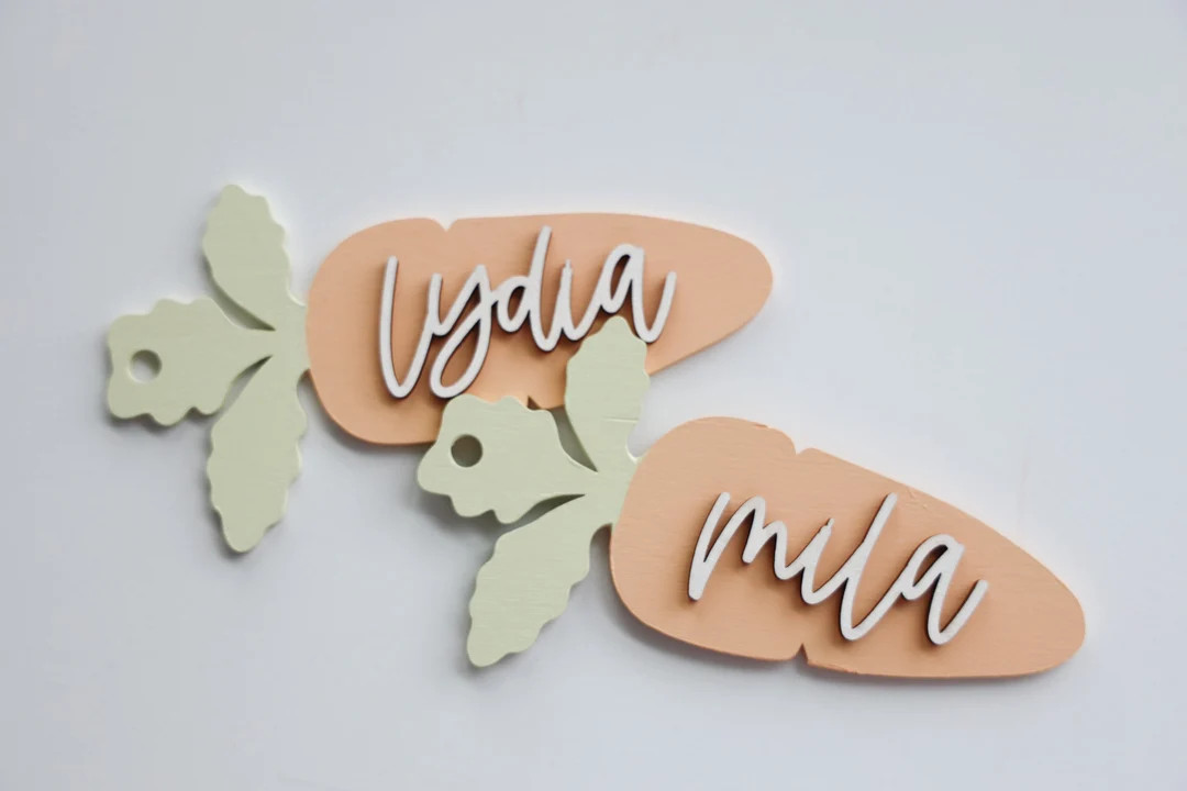 Personalized Easter Basket Tags | Wood Laser Cut Easter Bunny Tag | Easter Egg Tag | Easter Chick... | Etsy (US)