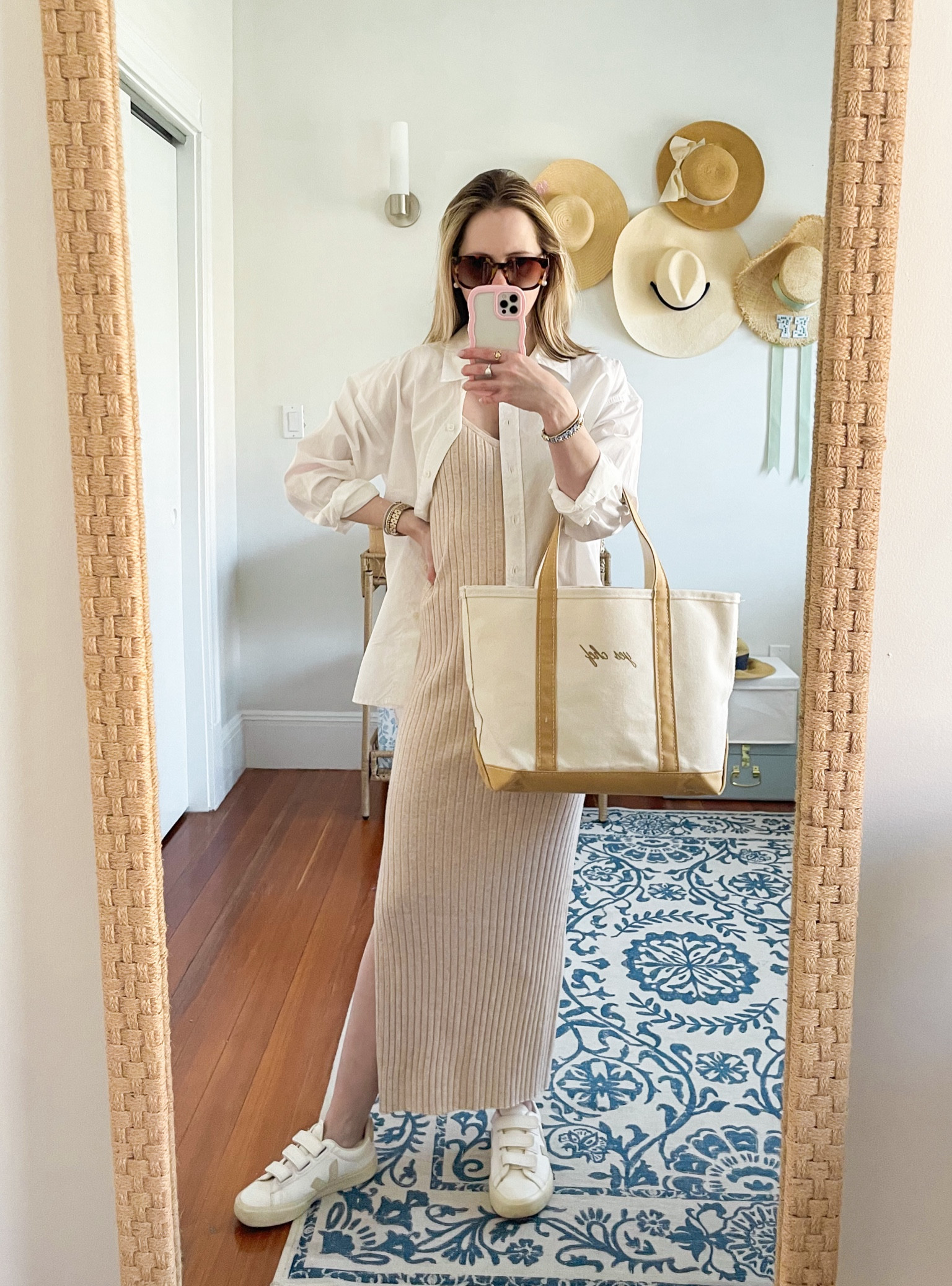 all beige all day 🤎 tan sweater maxi dress is on sale this weekend and vejas recife sneakers are currently on gilt 😱😱😱 

#LTKSeasonal #LTKfindsunder50 #LTKsalealert