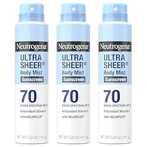 Neutrogena Ultra Sheer Body Mist Sunscreen Spray, Broad Spectrum SPF 70, Lightweight Spray Sunscr... | Amazon (US)