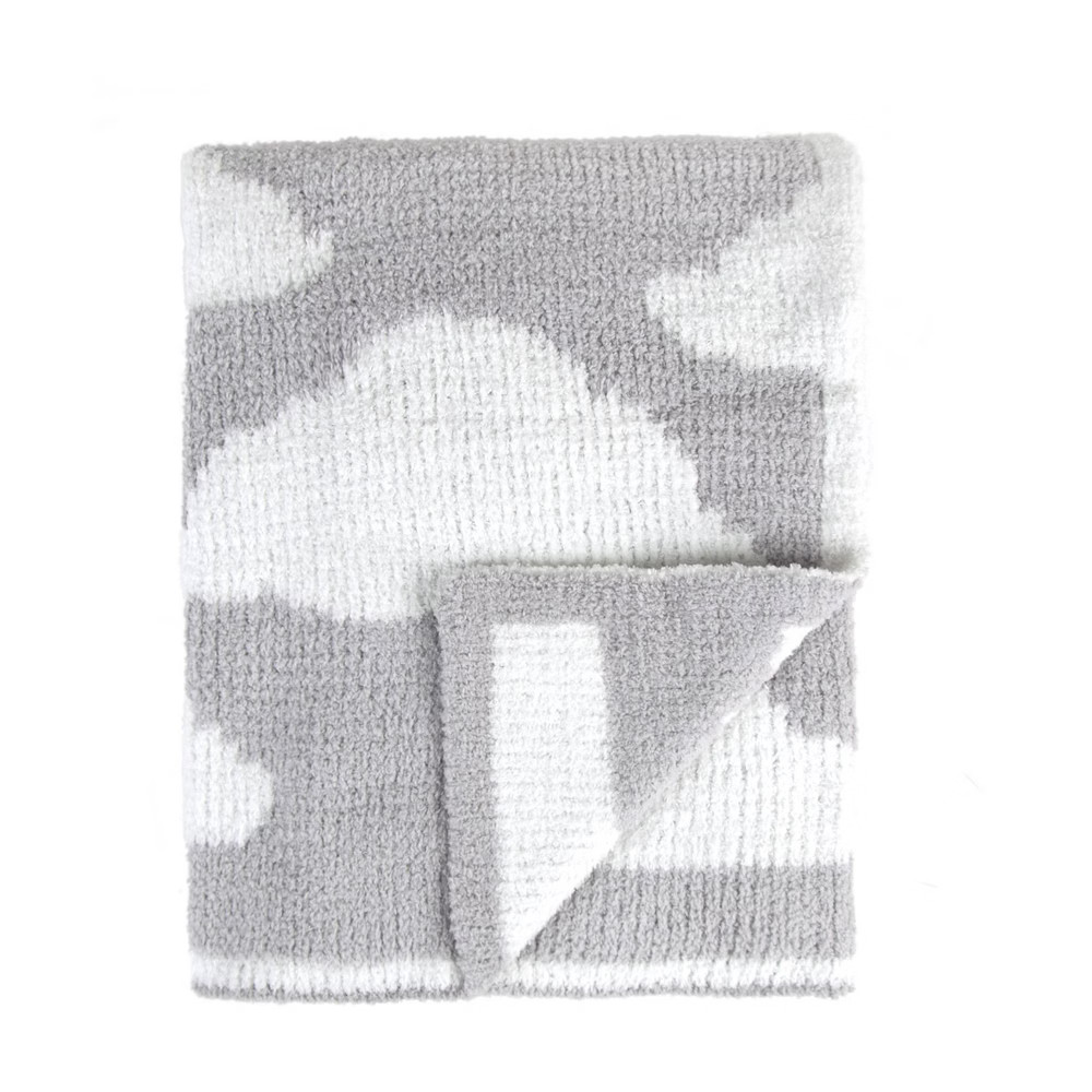 Tadpoles Ultra-Soft Chenille Knit Baby Blanket - Gray /White | Target