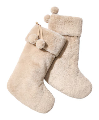 CANVAS Holiday Homecoming Collection Faux Fur with Pompom Stockings, 18.5-in, 2-pk | Canadian Tir... | Canadian Tire