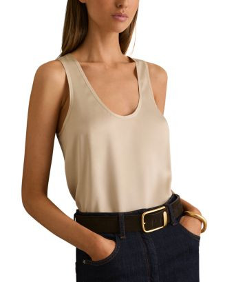 REISS Ruby Mixed Media Tank Top  | Bloomingdale's Women | Bloomingdale's (US)