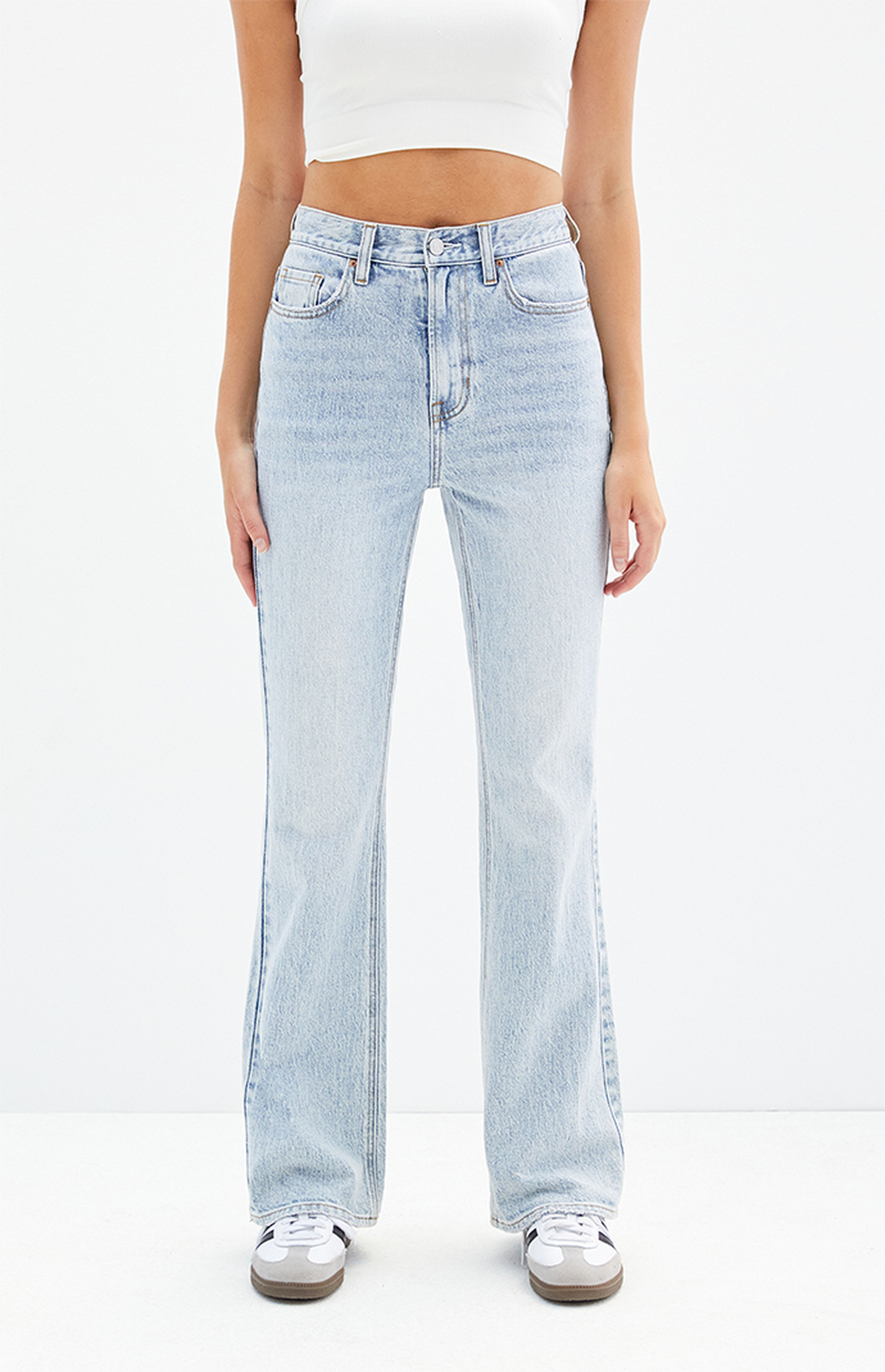 PacSun Eco Stretch Light Indigo High Waisted Bootcut Jeans | PacSun