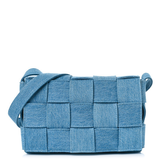 Denim Maxi Intrecciato Cassette Crossbody Bag Washed Indigo | FASHIONPHILE (US)