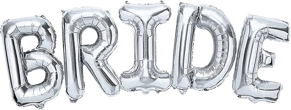 KatchOn, Big Bride Balloons Silver - 16 Inch | Bachelorette Party Decorations | Silver Bride Ball... | Amazon (US)