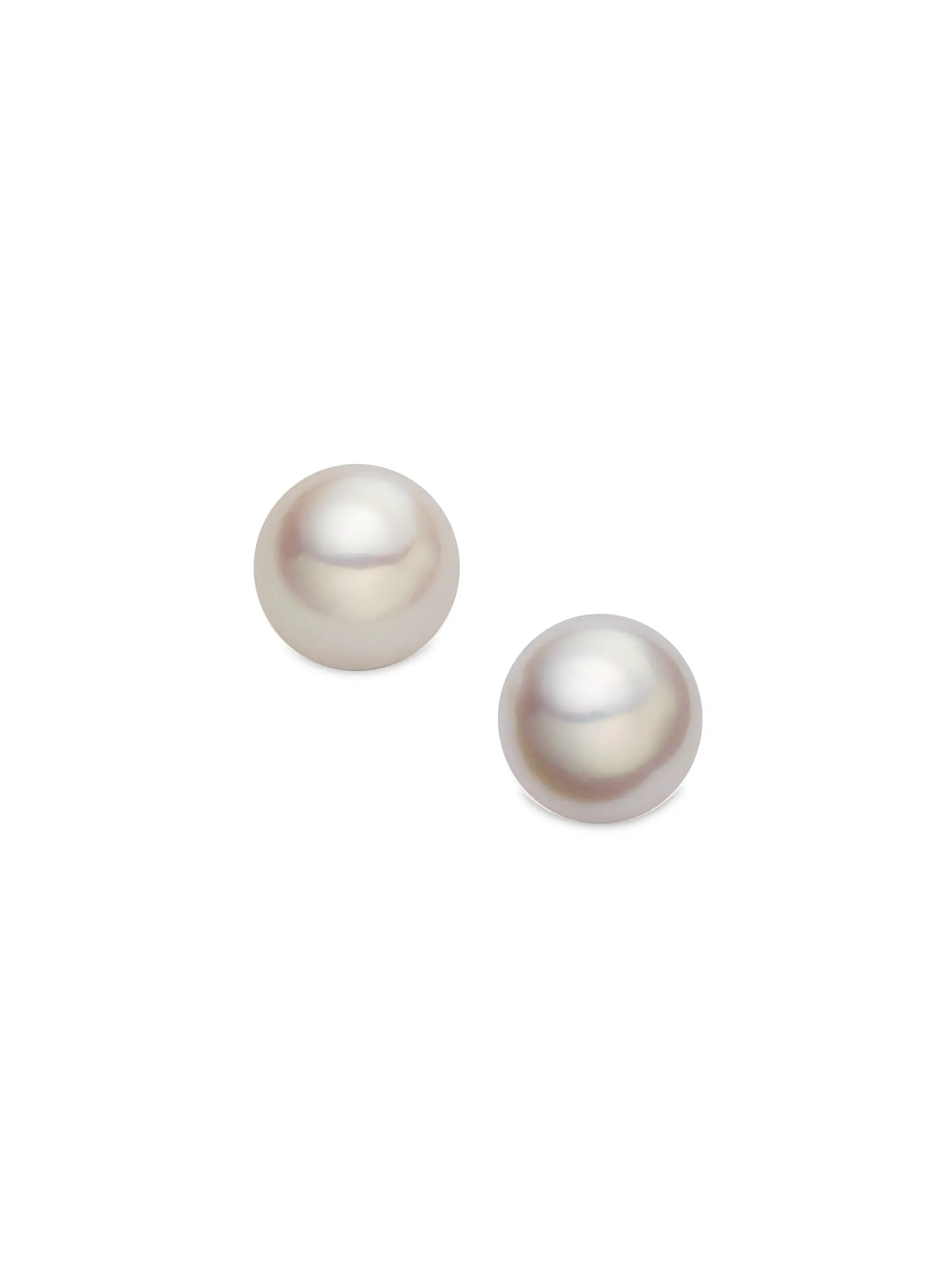 4.5MM White Cultured Akoya Pearl & 18K Yellow Gold Classic Stud Earrings | Saks Fifth Avenue