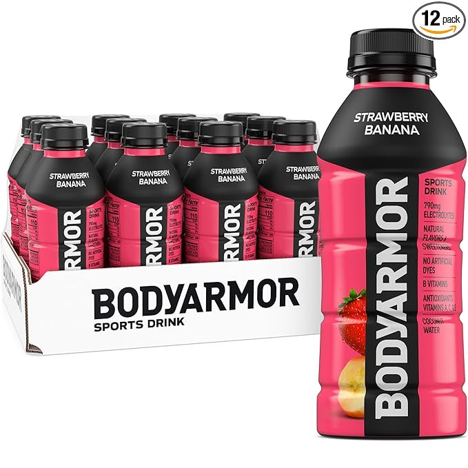 BODYARMOR Sports Drink, Strawberry Banana, Electrolyte Drink Hydration, 16 Fl Oz Bottles (12 Pack... | Amazon (US)