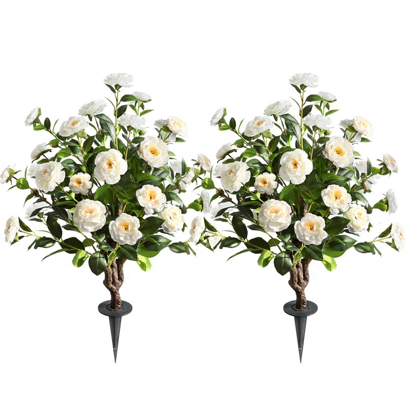 36“ Artificial Camellia Tree Plant(set Of 2) | Wayfair North America