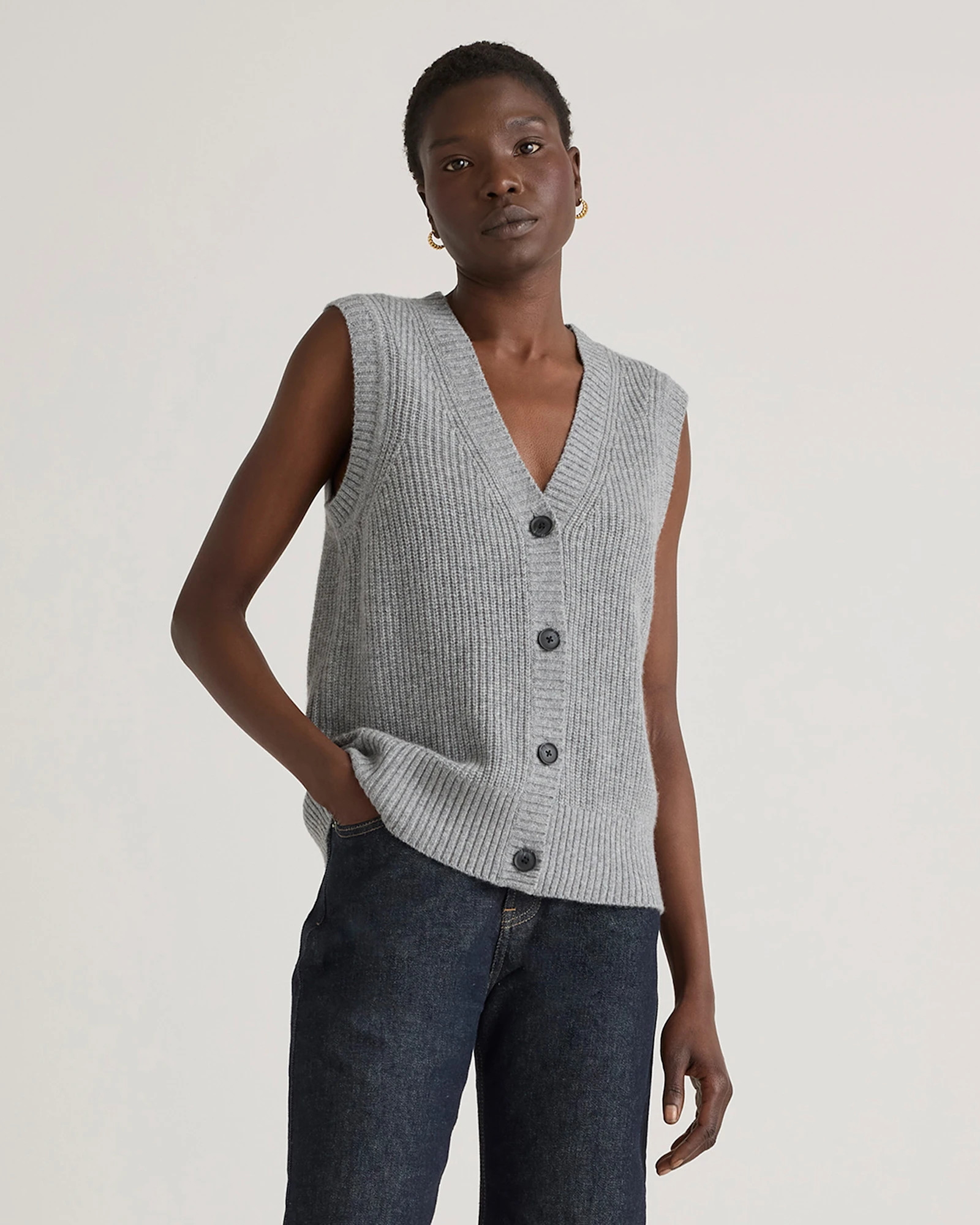 Mongolian Cashmere Fisherman Sweater Vest | Quince