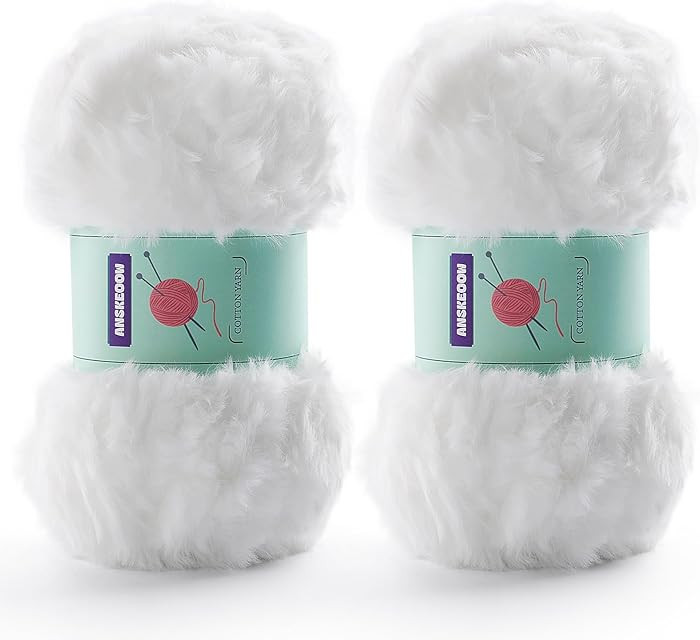 Soft Chunky Fluffy Fuzzy Faux Fur Yarn for Crocheting - Eyelash Furry Yarn for Knitting Blankets,... | Amazon (US)